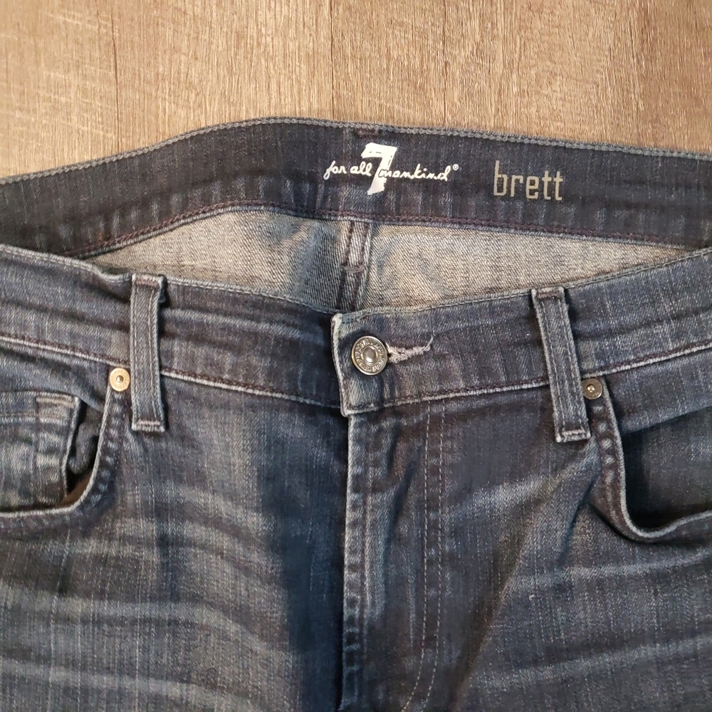 7 for All Mankind Brett Jeans Mens sz 36 Dark Wash - Picture 2 of 9